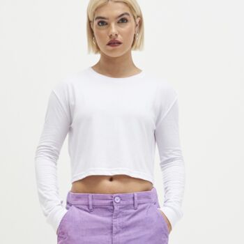 AWDis Ladies Long Sleeve Cropped T-Shirt Thumbnail