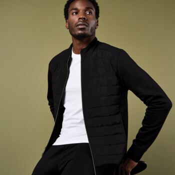 Regular fit quilted full-zip sweatshirt Thumbnail