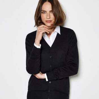 Kustom Kit Ladies Arundel Cotton Acrylic V Neck Cardigan Thumbnail
