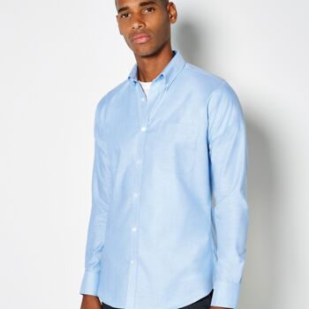 Kustom Kit Long Sleeve Slim Fit Workwear Oxford Shirt Thumbnail