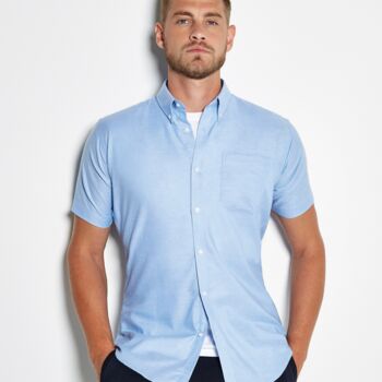 Kustom Kit Short Sleeve Slim Fit Oxford Shirt Thumbnail