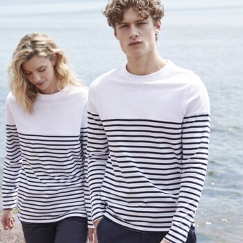 Front Row Unisex Long Sleeve Breton Striped T-Shirt Thumbnail
