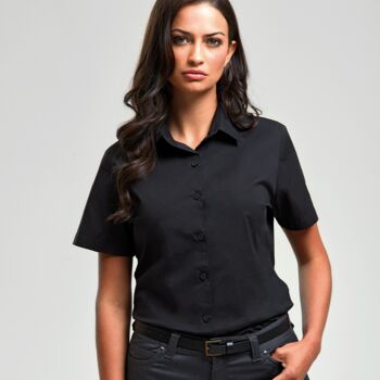 Premier Ladies Short Sleeve Stretch Fit Poplin Shirt Thumbnail